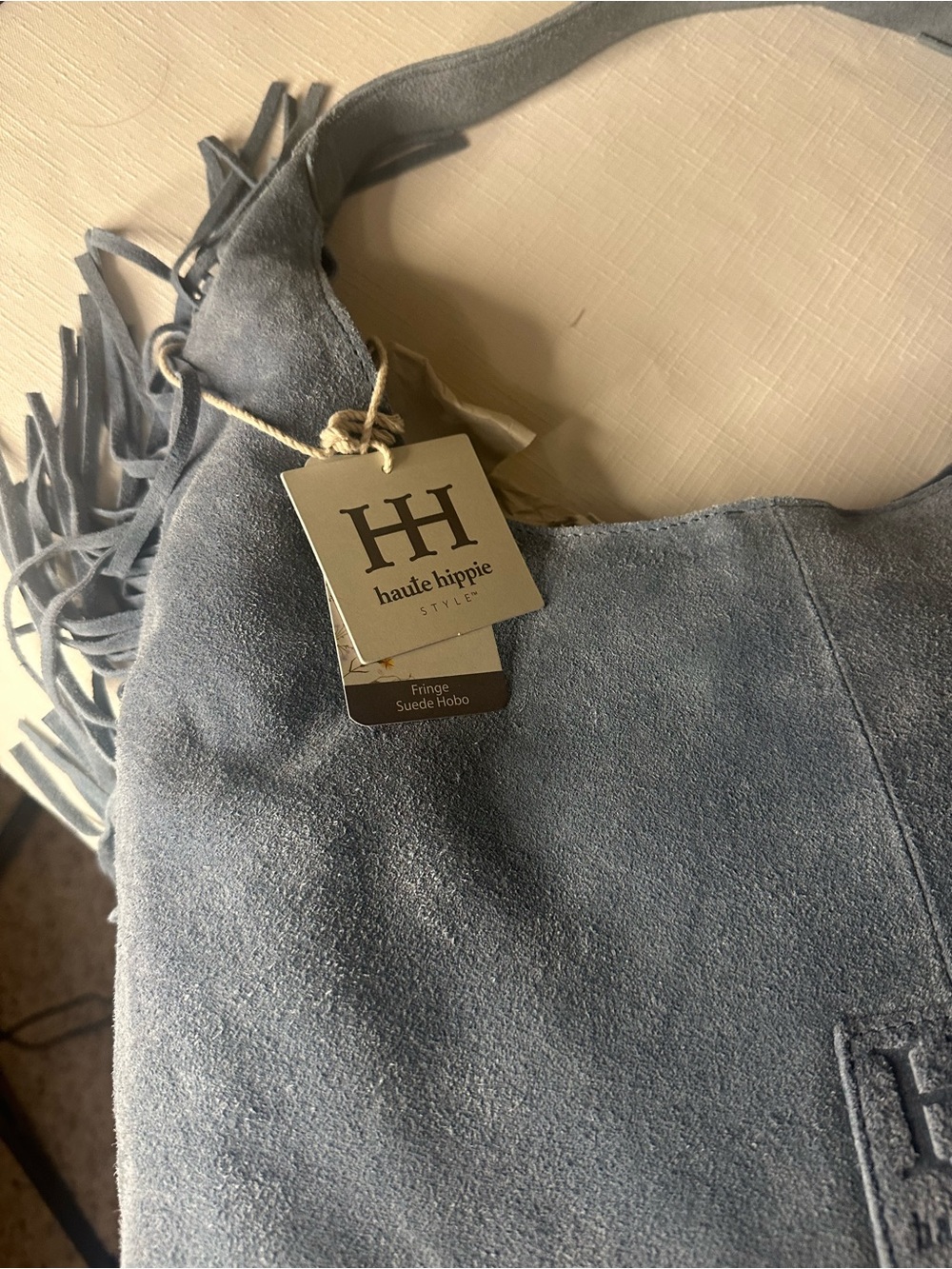 Haute Hippie Handbag Heritage Blue Suede Shoulder Bag by - Picture 4 of 4